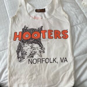 White Hooters Girl Uniform Shirt. XS Norfolk,VA
